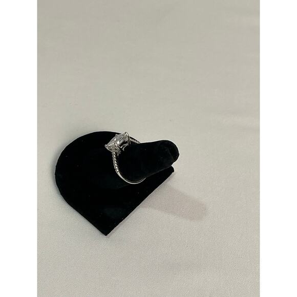 Estate Jewelry Square Cushion Cut Silver Cocktail Ring Sz 7.5 - Picture 6 of 15